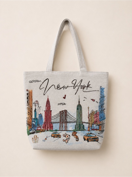 Urban Outfitters Handbags - New York City Zippered Embroidered Tote Bag